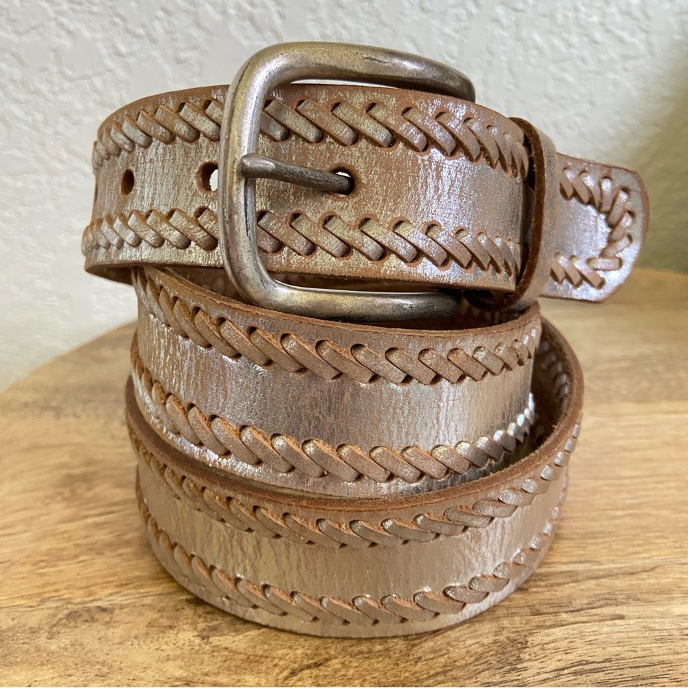 Nine West Metallic Silver Belt